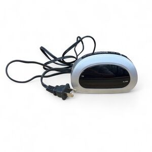 Silver and Black Digital Alarm Clock